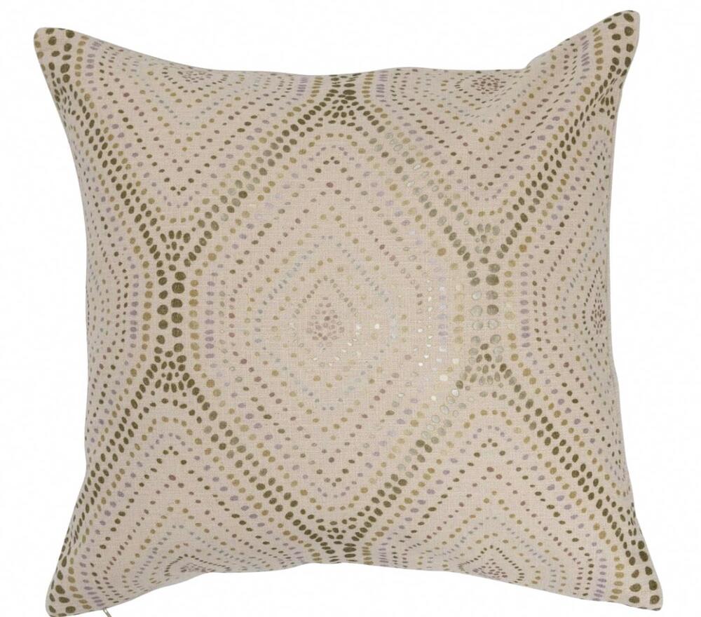 NEW CREATIVE CO-OP cotton dot pillow in cream, green, blue, purple